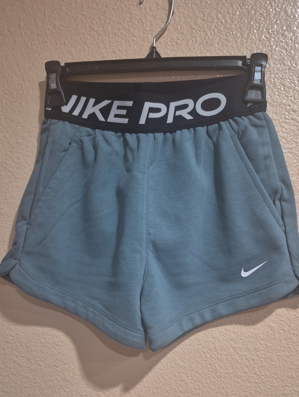 Nike Kids Teal-Green Elastic Waistband Training Shorts